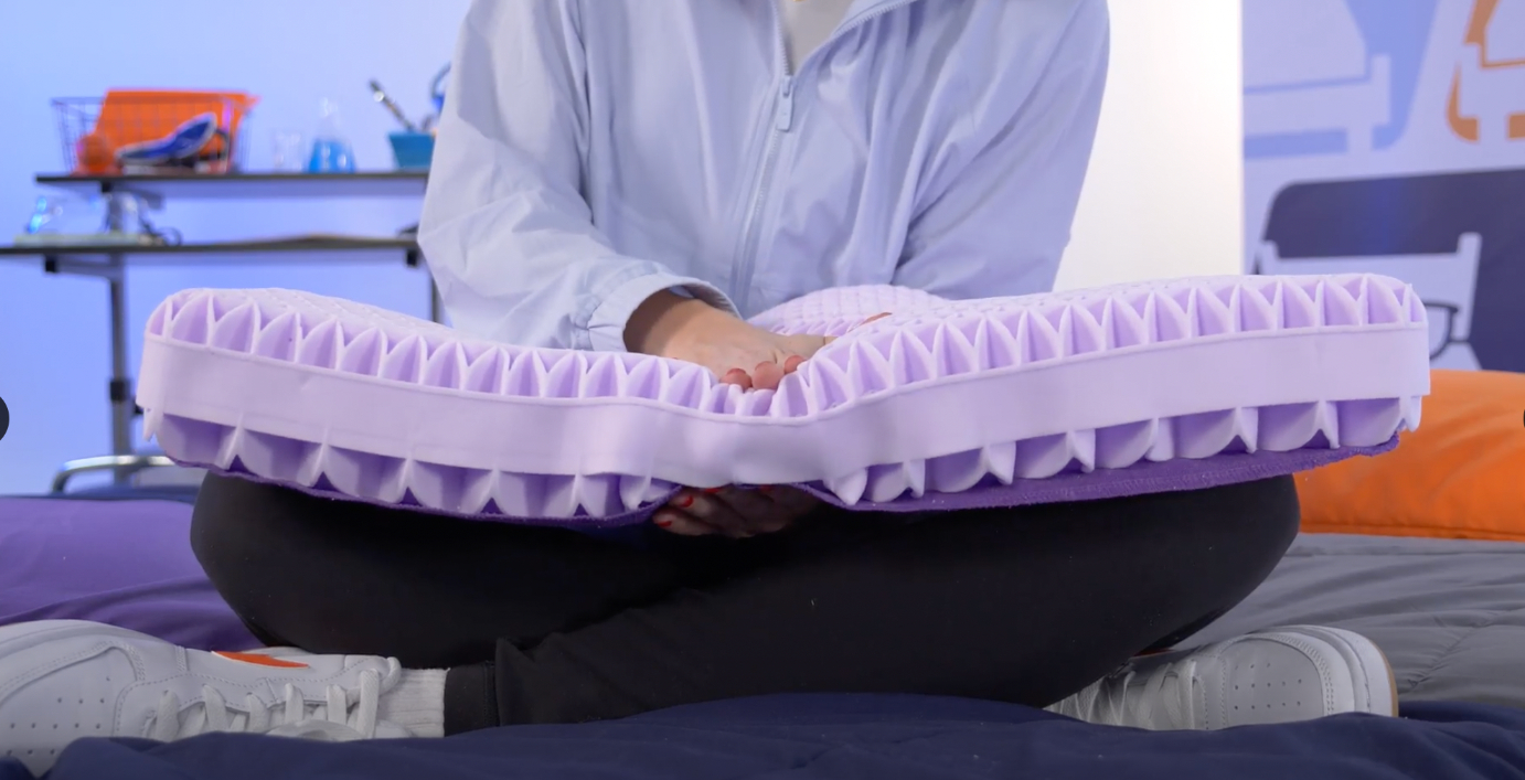 Inside the purple pillow