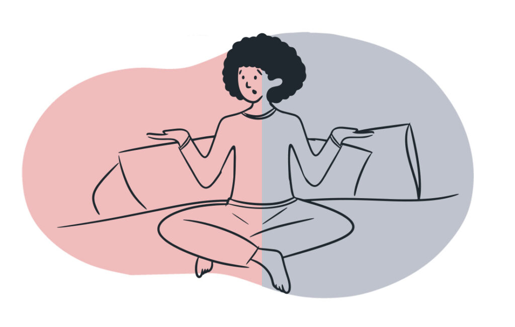 Woman unsure which side to sleep on