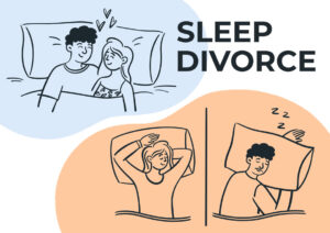 Couples sleeping together and apart