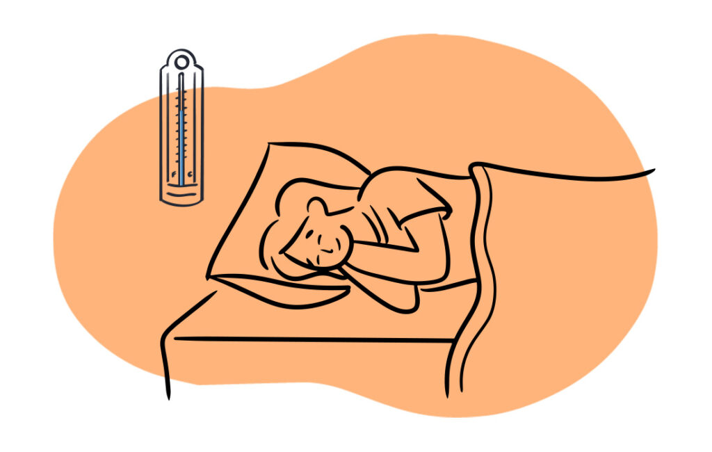 Person Sleeping With Thermometer
