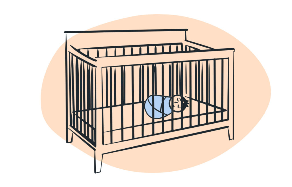 Child sleeping in crib