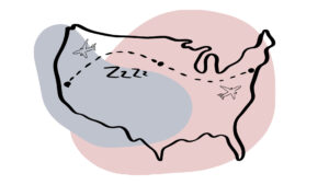 Map of the USA asleep