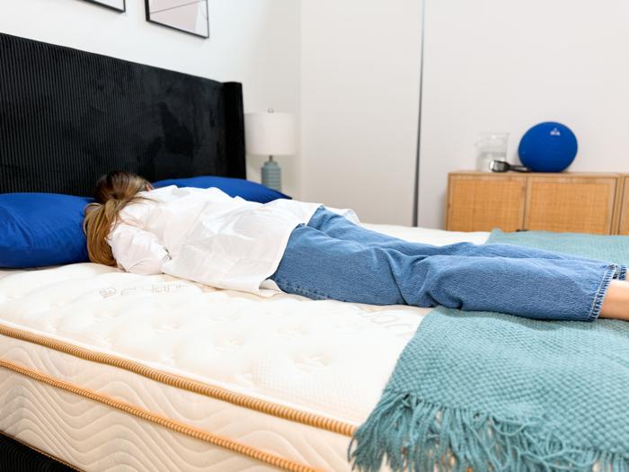stomach sleeping on the saatva classic mattress 1