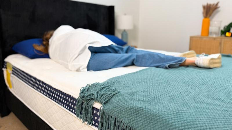 side sleeping on the winkbed luxury firm mattress 3