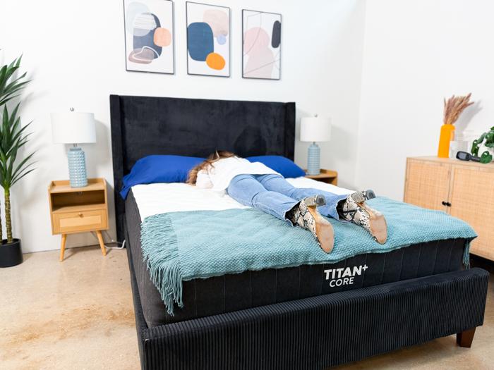 stomach sleeping on the titan core plus mattress 1